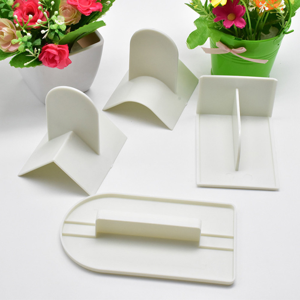 Fondant Smoother Set - 4개입 케이크 폰던트 스무더 세트, 흰색