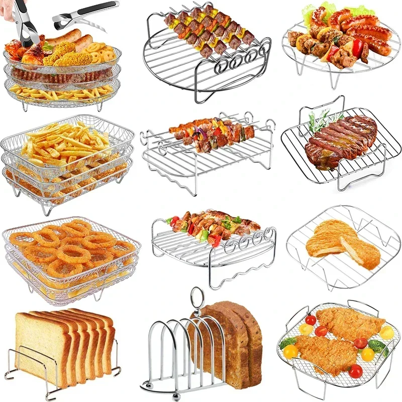 Kitchen Baking Tray Rack - 금속 사각/원형/직사각형 오븐 그릴 랙 다층