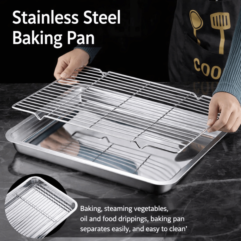 Kitchen Baking Tray Rack - 휴대용 논스틱 스테인리스 스틸 베이킹 팬,