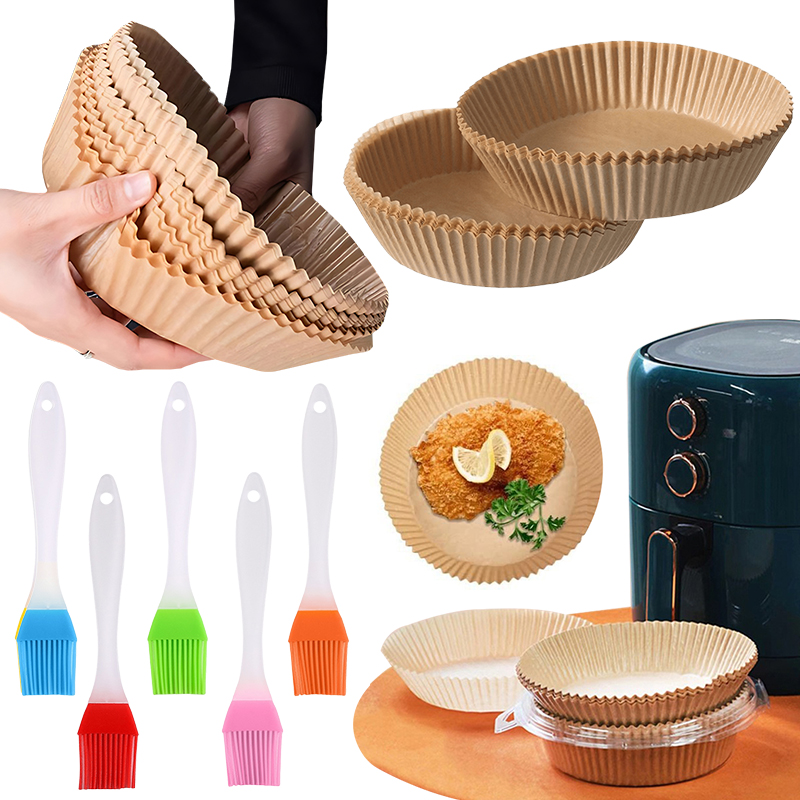 Kitchen Baking Set - 50/100개 에어프라이어 종이 접시 (랜덤 색상