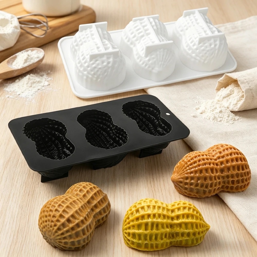 Kitchen Baking Gadgets - 땅콩 디자인 실리콘 초콜릿 몰드 식품