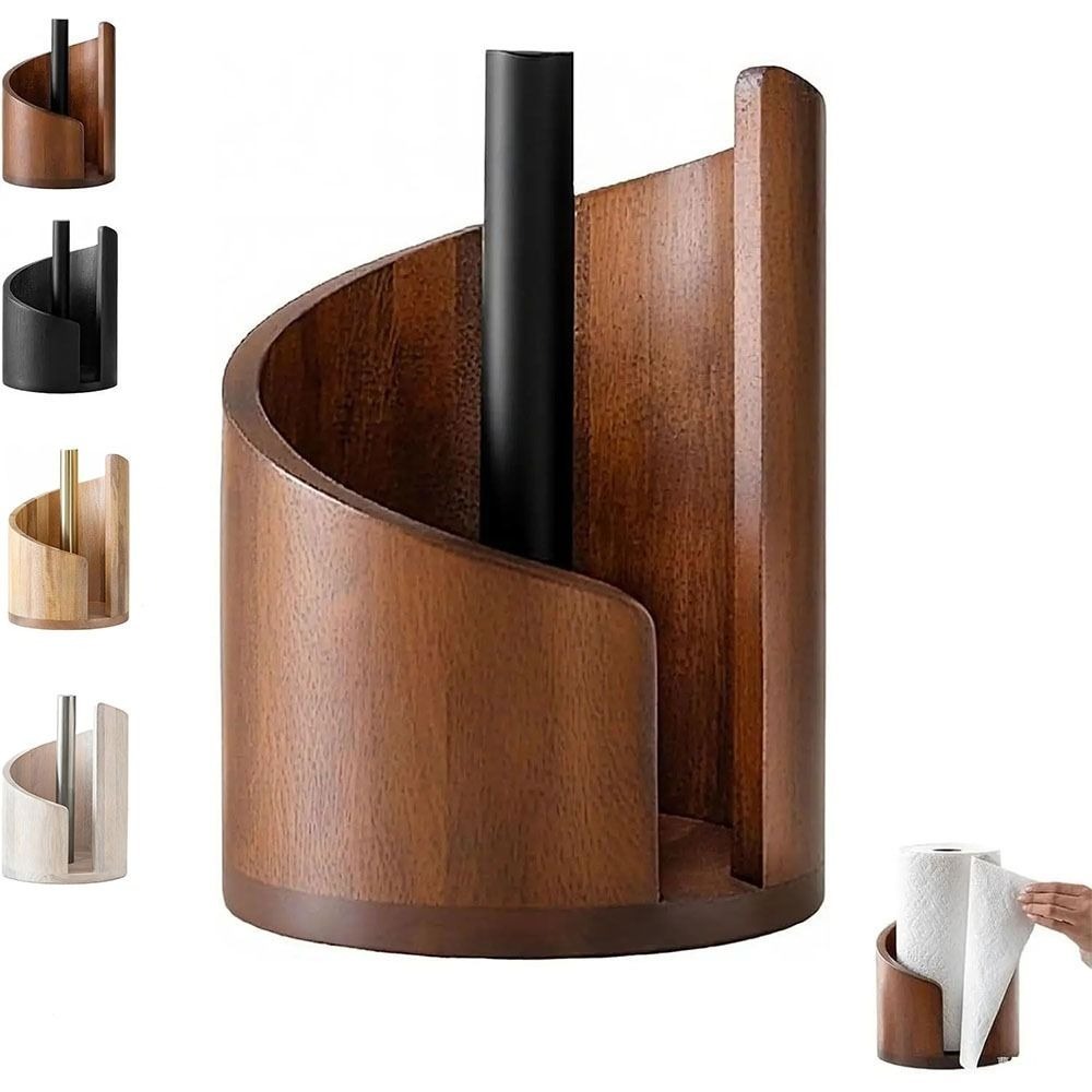Kitchen Baking Paper Holder - 나무 주방 키친타월 홀더, 독립형 조리대