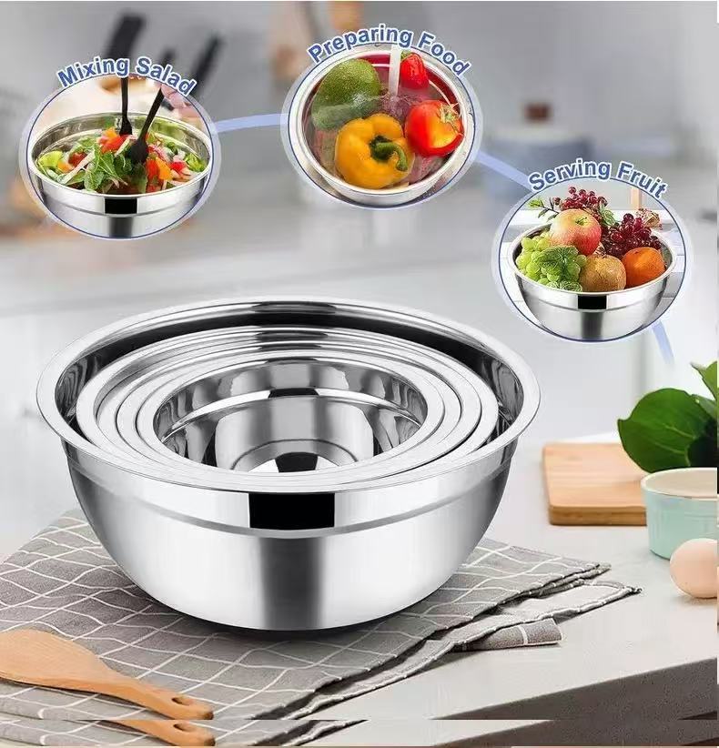 두꺼운 스테인리스 스틸 믹싱볼 세트(뚜껑 포함), 주방 - Kitchen Baking Set 리뷰 및 가격