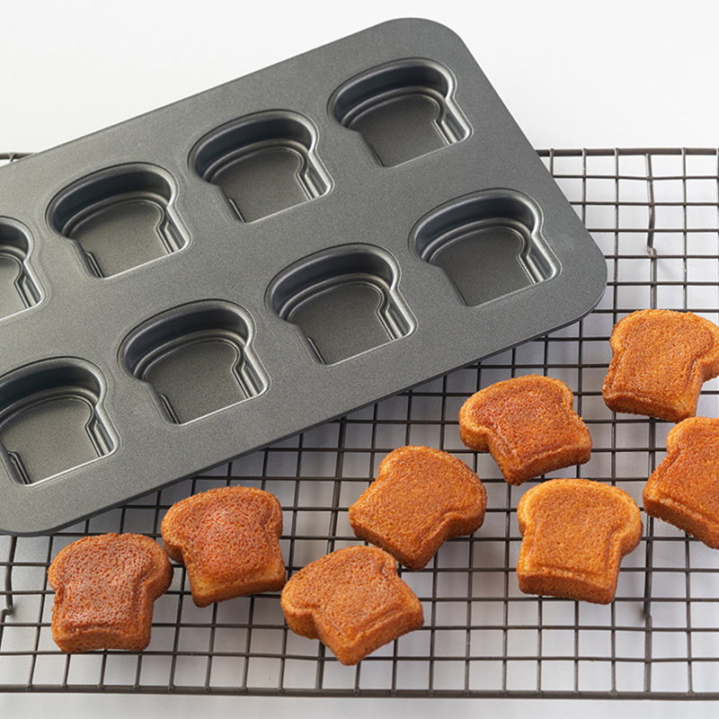 8 캐비티 토스트 빵 패턴 탄소강 케이크 금형 마들렌  - Kitchen Baking Gadgets 리뷰 및 가격