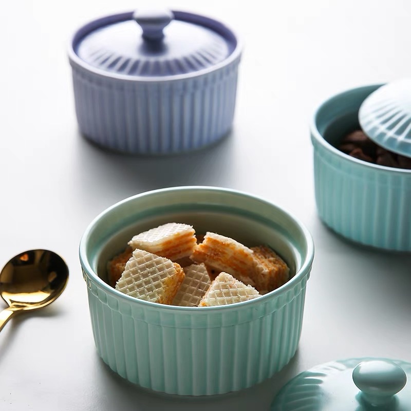 세라믹 라메킨 그릇(뚜껑 포함) 오븐 사용 가능 수플레 - Kitchen Baking Tray Set 리뷰 및 가격