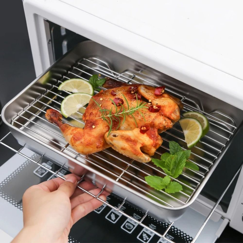 휴대용 논스틱 스테인리스 스틸 베이킹 팬, 냉각망 포함 - Kitchen Baking Tray Rack 리뷰 및 가격