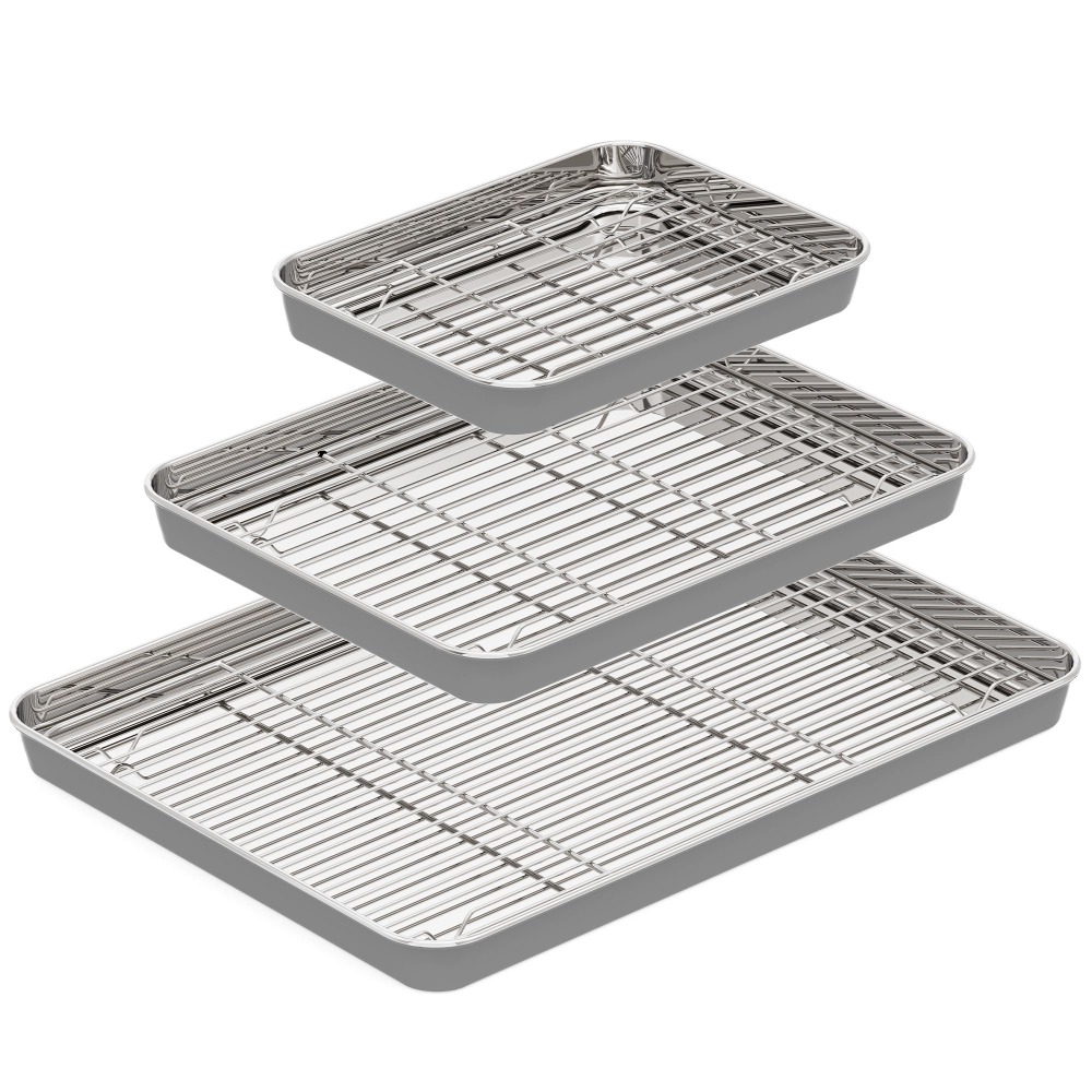 스테인리스 스틸 베이킹 시트와 와이어 랙, 균일 가열  - Kitchen Baking Tray Rack 리뷰 및 가격