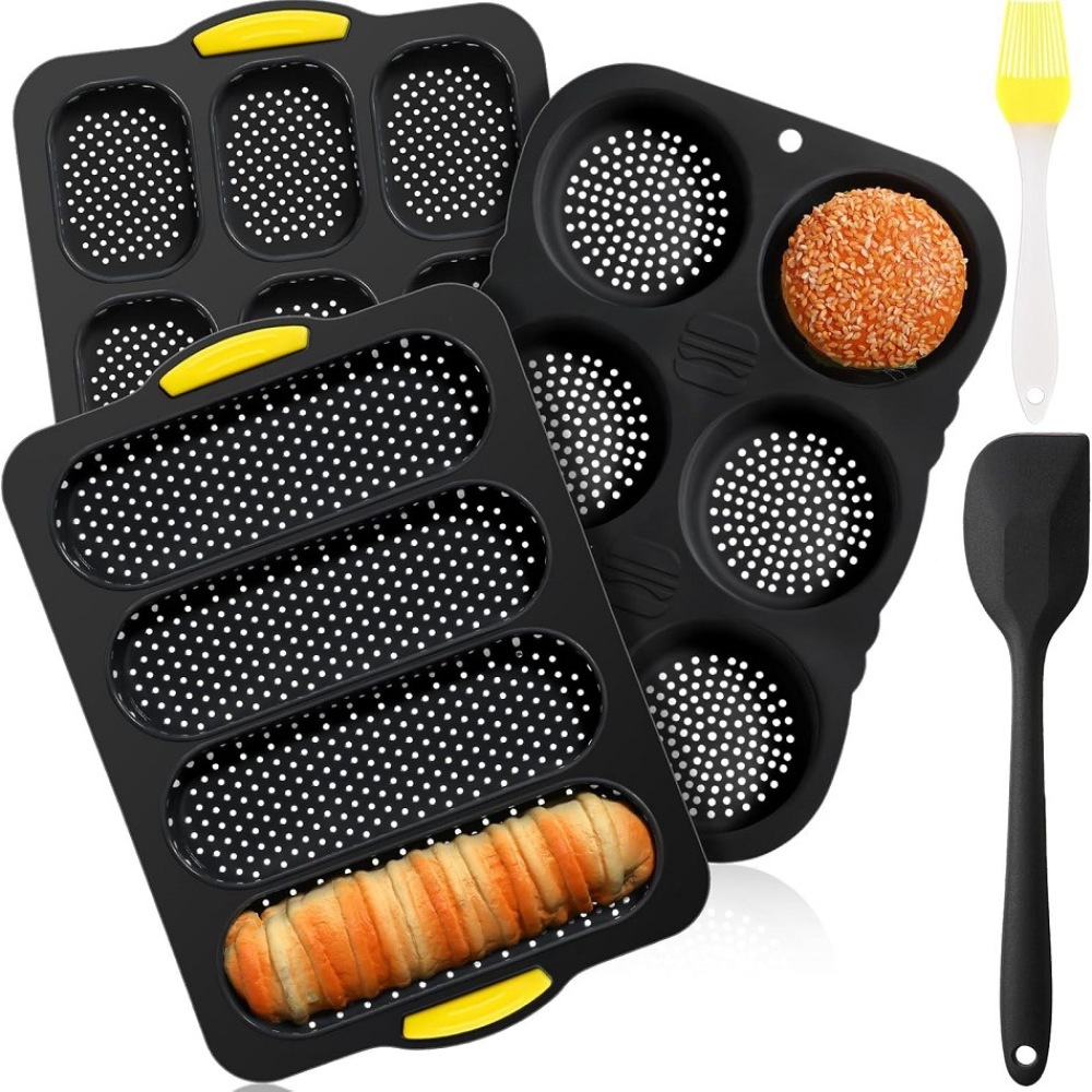 프리미엄 실리콘 베이킹 몰드 세트 논스틱 햄버거 번 트 - Kitchen Baking Tray Set 리뷰 및 가격