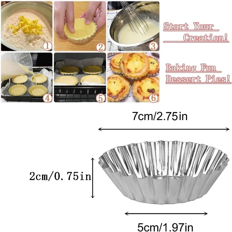 알루미늄 7cm 계란 타트 금형 스테인레스 스틸 컵케익 - Kitchen Baking Tins 리뷰 및 가격