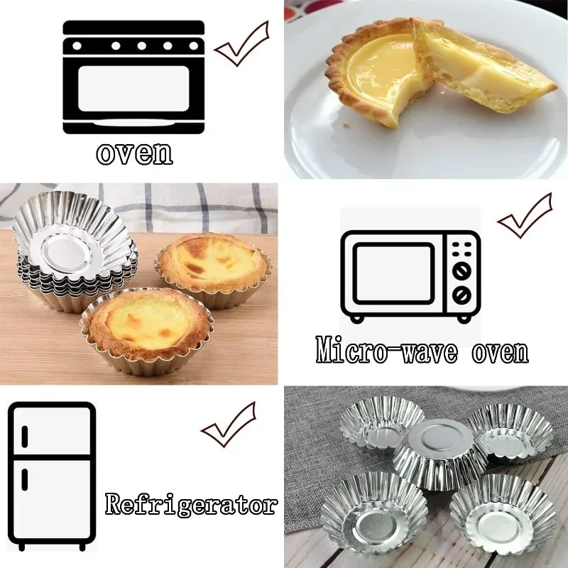알루미늄 7cm 계란 타트 금형 스테인레스 스틸 컵케익 - Kitchen Baking Tins 리뷰 및 가격