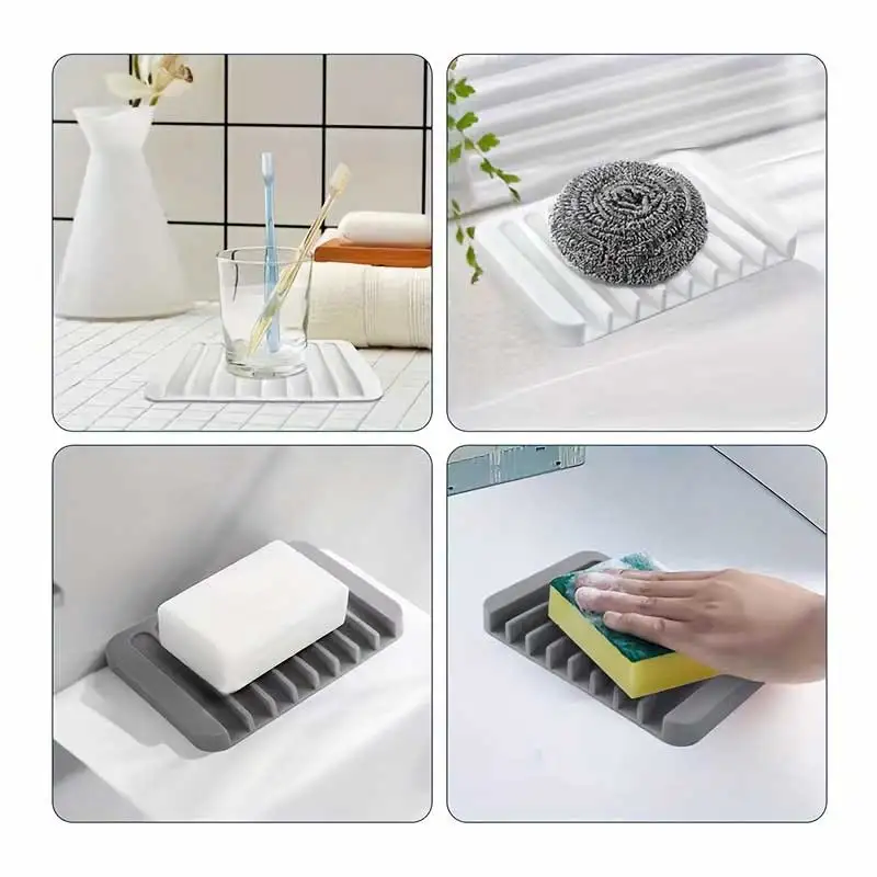새로운 1PC 실리콘 배수 비누 받침대 무타공 미끄럼  - Kitchen Baking Tins 리뷰 및 가격