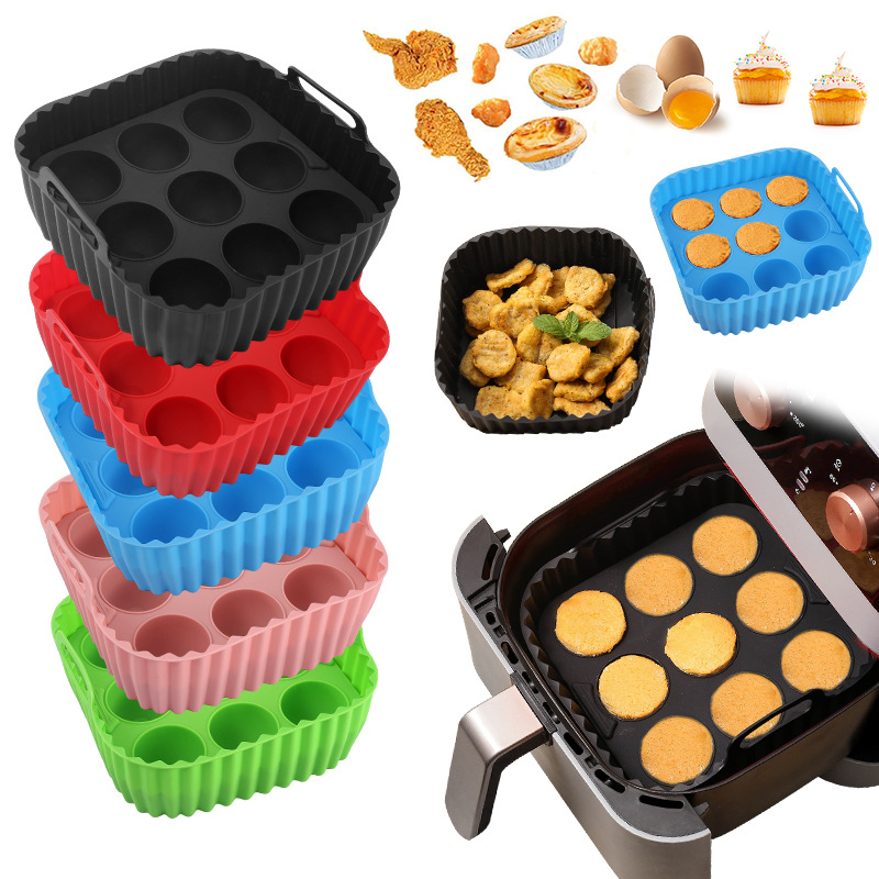 2개 실리콘 에어프라이어 라이너 & 머핀 팬 세트 재사 - Kitchen Baking Tray Set 리뷰 및 가격