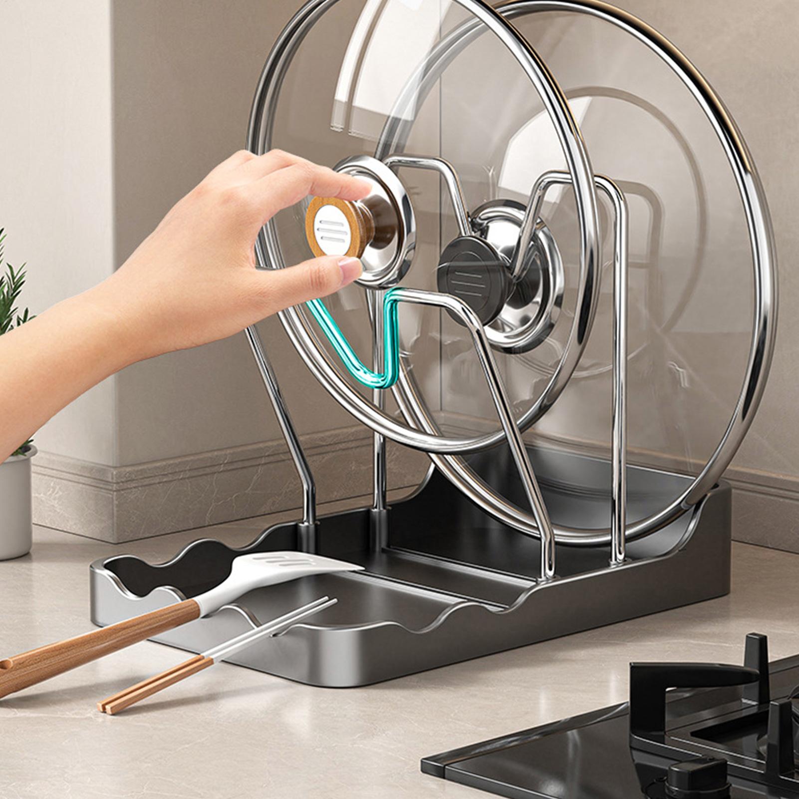 냄비 뚜껑 정리대, 수직형 스푼 디스플레이 스탠드, 물 - Kitchen Baking Tray Rack 리뷰 및 가격
